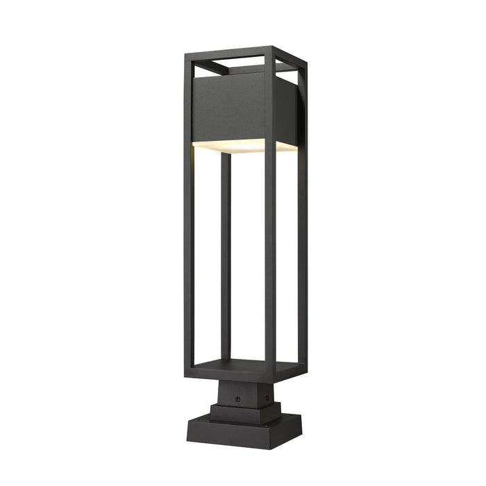 Z-Lite Barwick Black LED Outdoor Pier Mounted Fixture 585PHBS-SQPM-BK-LED | theLightShop
