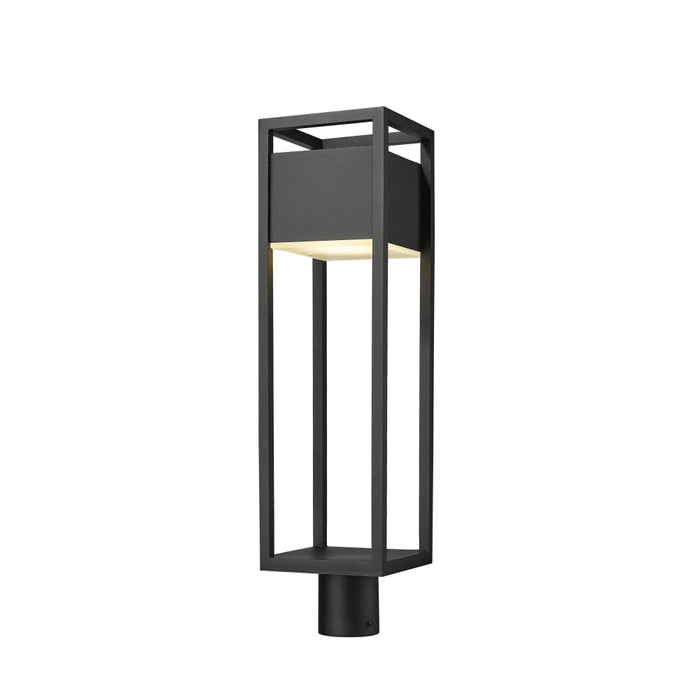 Z-Lite Barwick Black LED Outdoor Post Mount Fixture 585PHBR-BK-LED | theLightShop
