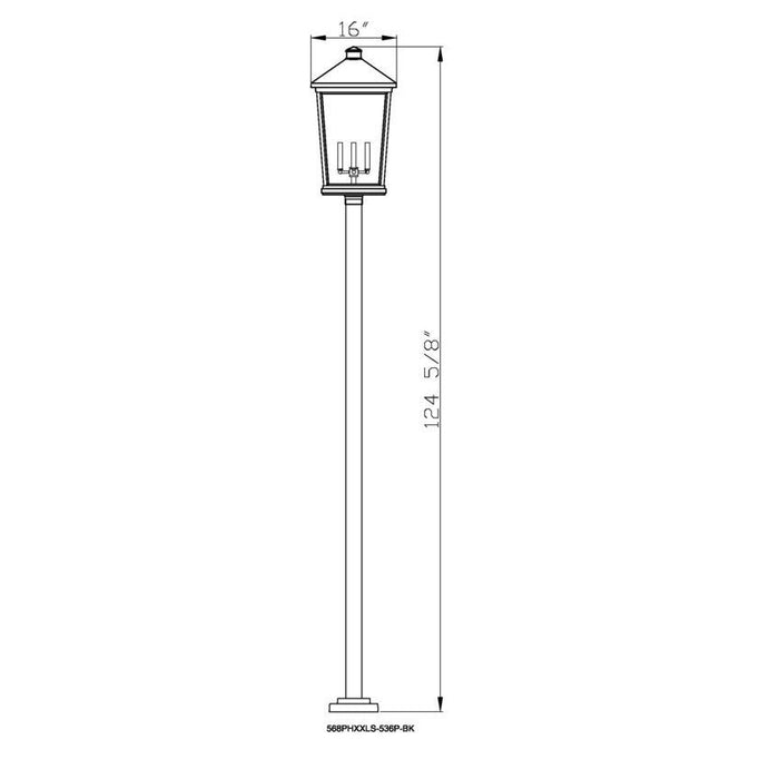 Z-Lite Beacon Black Outdoor Post Mounted Fixture 568PHXXLS-536P-BK | theLightShop