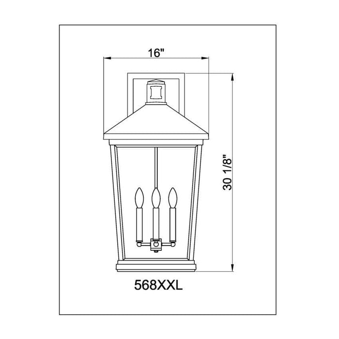 Z-Lite Beacon Black Outdoor Wall Sconce 568XXL-BK | theLightShop