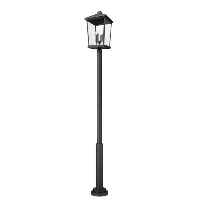Z-Lite Beacon Outdoor Post Mounted Fixture Black 4 Light 568PHXXLR-5010P-BK | theLightShop