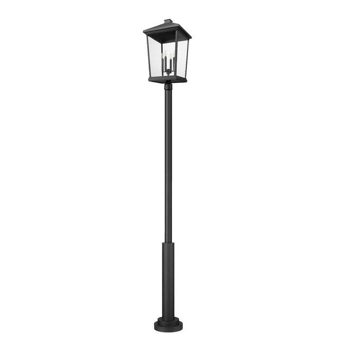 Z-Lite Beacon Outdoor Post Mounted Fixture Black 4 Light 568PHXXLR-5010P-BK | theLightShop