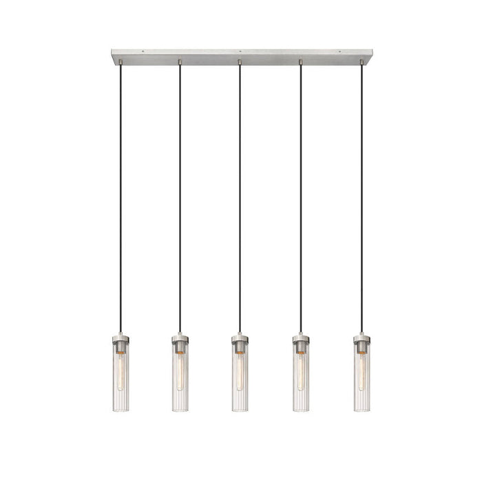 Z-Lite Beau Brushed Nickel 5 Light Linear Chandelier 740P-5L-BN | theLightShop