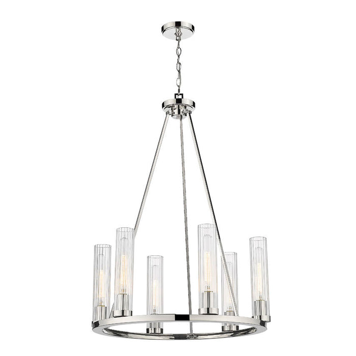 Z-Lite Beau Polished Nickel 6 Light Chandelier 3031-6PN | theLightShop