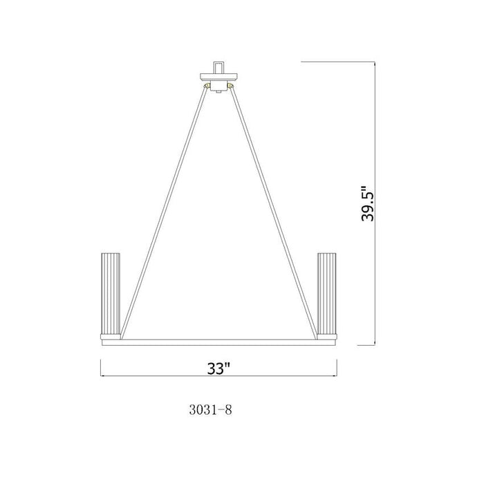 Z-Lite Beau Polished Nickel 8 Light Chandelier 3031-8PN | theLightShop