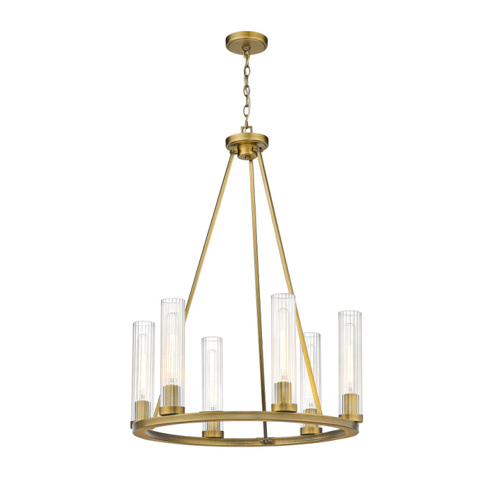 Z-Lite Beau Rubbed Brass 6 Light Chandelier 3031-6RB | theLightShop