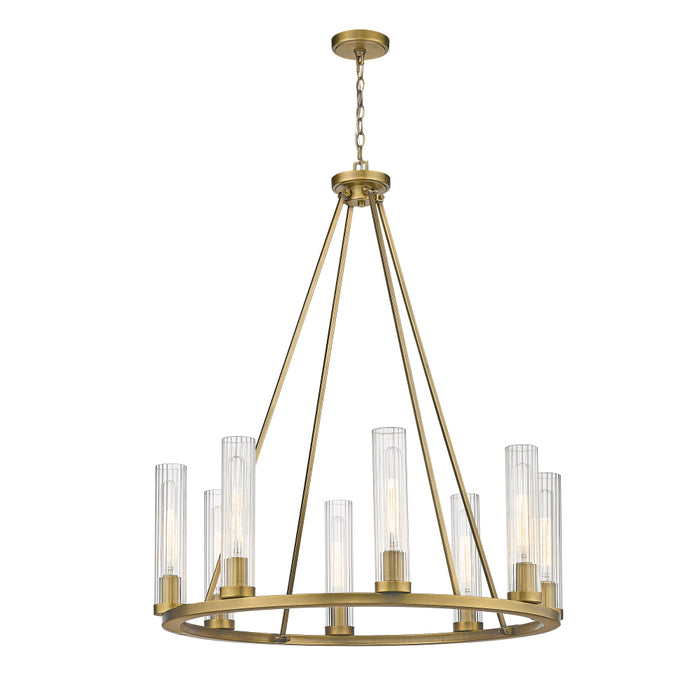 Z-Lite Beau Rubbed Brass 8 Light Chandelier 3031-8RB | theLightShop