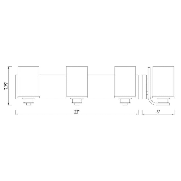 Z-Lite Beckett Matte Black Vanity 492-3V-MB | theLightShop