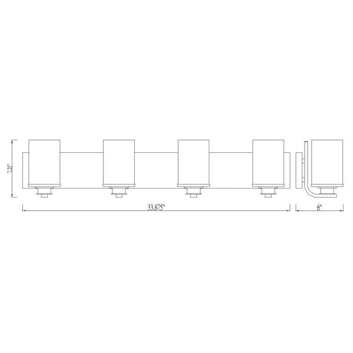 Z-Lite Beckett Matte Black Vanity 492-4V-MB | theLightShop