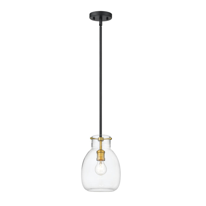 Z-Lite Bella Matte Black Olde Brass Mini-Pendant 476MP-ROD-MB-OBR | theLightShop