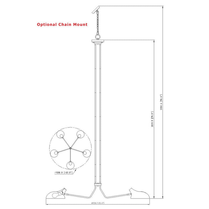 Z-Lite Bellamy Matte Black 5 Light Pendant 1942-5MB | theLightShop