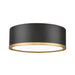 Z-Lite Bradley 1 Light LED 12’’ Flushmount - Matte Black Modern Gold