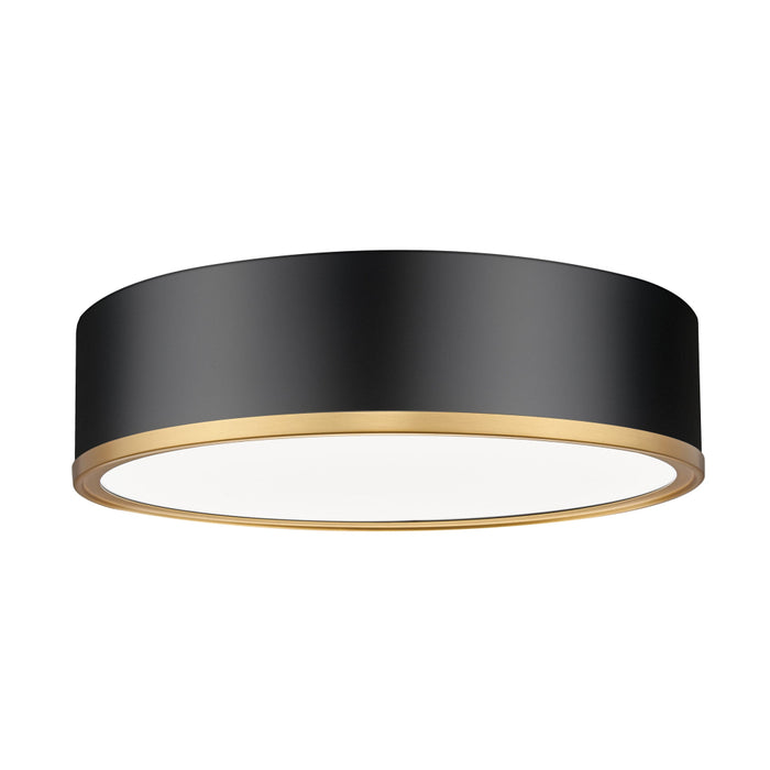 Z-Lite Bradley 1 Light LED 16’’ Flushmount - Matte Black Modern Gold