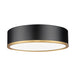 Z-Lite Bradley 1 Light LED 16’’ Flushmount - Matte Black Modern Gold