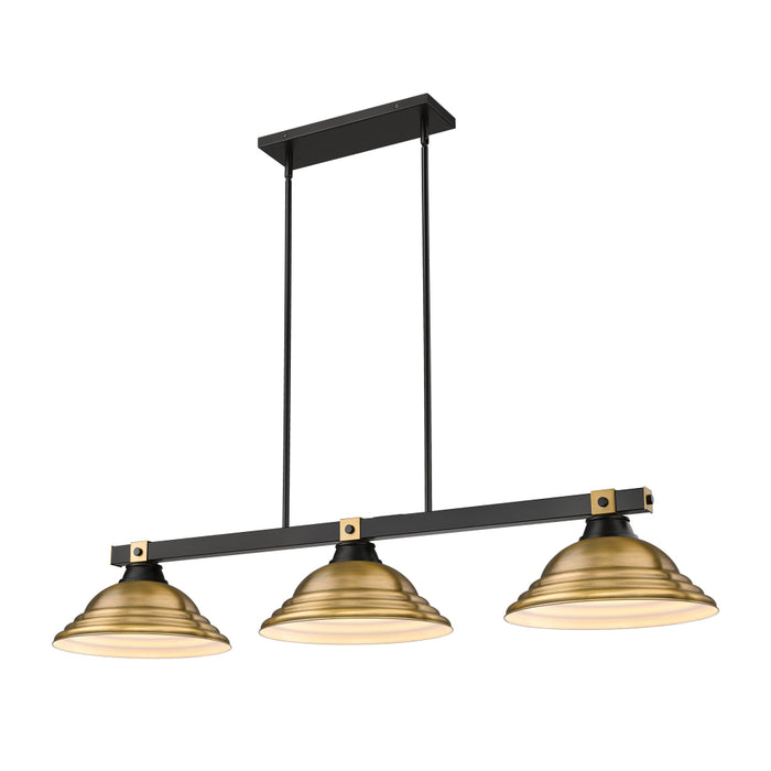 Z-Lite Bronte 3 Light 54’’ Billiard Light - Matte Black / Rubbed Brass