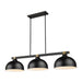 Z-Lite Bronte 3 Light Billiard Light - Matte Black / Rubbed Brass - 13’’