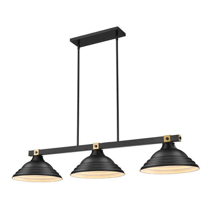 Z-Lite Bronte 3 Light Billiard Light - Matte Black / Rubbed Brass - 16’’
