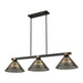 Z-Lite Bronte 3 Light Billiard Light - Matte Black / Rubbed Brass - Smoke
