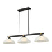 Z-Lite Bronte 3 Light Billiard Light - Matte Black / Rubbed Brass - White Linen - 13’’
