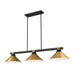 Z-Lite Bronte 3 Light Billiard Light - Matte Black / Rubbed Brass