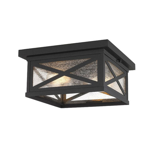 Z-Lite Brookside Black 2 Light Outdoor Flushmount 583F-BK | theLightShop