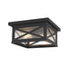Z-Lite Brookside Black 2 Light Outdoor Flushmount 583F-BK | theLightShop