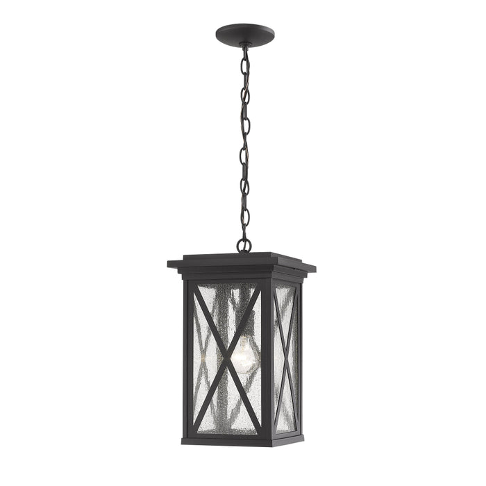 Z-Lite Brookside Black Outdoor Chain Mount Ceiling Fixture 583CHB-BK | theLightShop