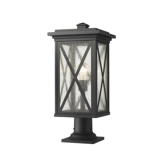 Z-Lite Brookside Black Outdoor Pier Mounted Fixture 583PHBR-533PM-BK | theLightShop