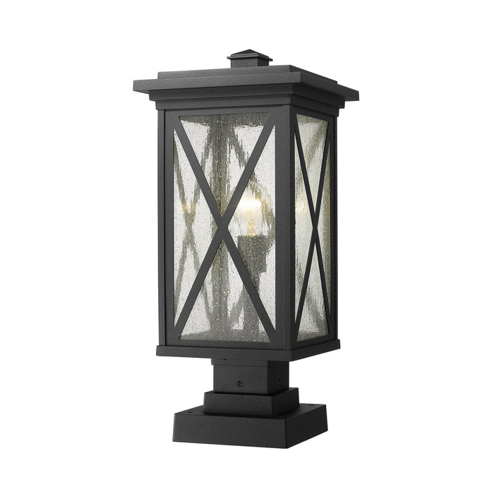 Z-Lite Brookside Black Outdoor Pier Mounted Fixture 583PHBS-SQPM-BK | theLightShop