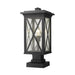 Z-Lite Brookside Black Outdoor Pier Mounted Fixture 583PHBS-SQPM-BK | theLightShop