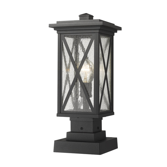 Z-Lite Brookside Black Outdoor Pier Mounted Fixture 583PHMS-SQPM-BK | theLightShop