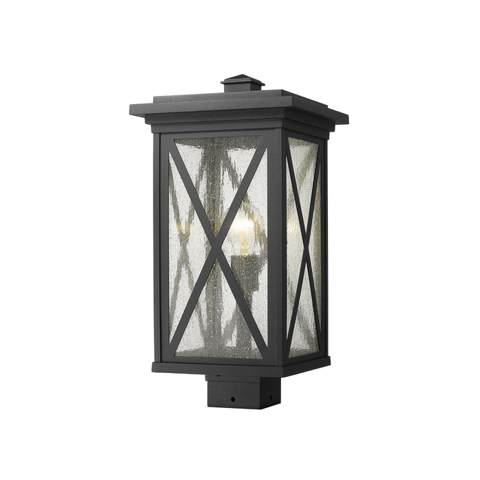 Z-Lite Brookside Black Outdoor Post Mount Fixture 583PHBS-BK | theLightShop