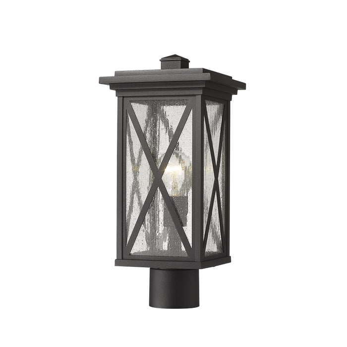 Z-Lite Brookside Black Outdoor Post Mount Fixture 583PHMR-BK | theLightShop