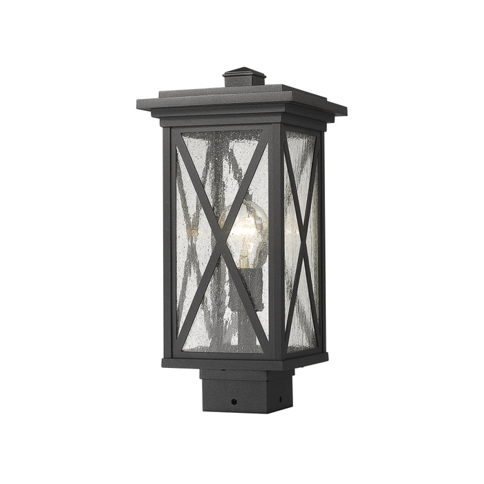 Z-Lite Brookside Black Outdoor Post Mount Fixture 583PHMS-BK | theLightShop