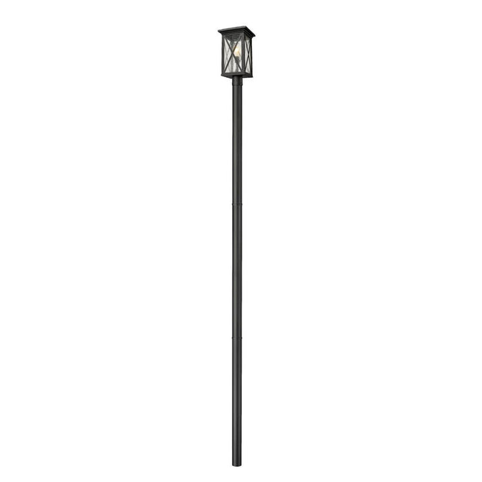 Z-Lite Brookside Outdoor Post Mounted Fixture Black 1 Light 583PHBR-5009P120-BK | theLightShop