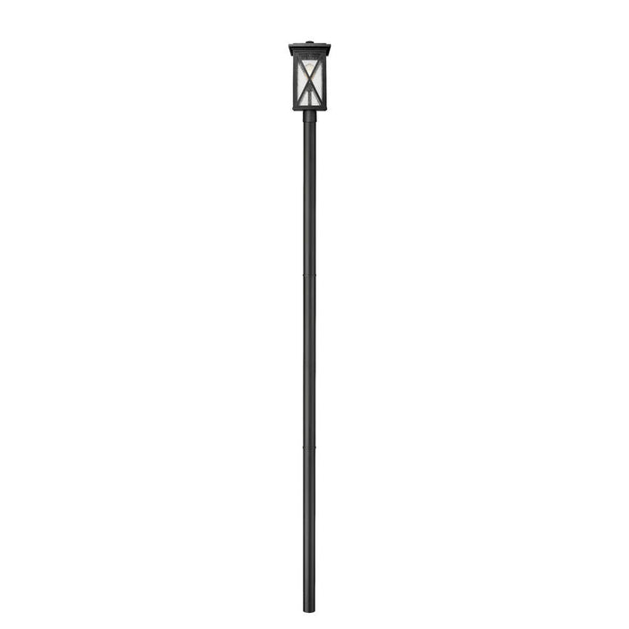 Z-Lite Brookside Outdoor Post Mounted Fixture Black 1 Light 583PHBR-5009P120-BK | theLightShop