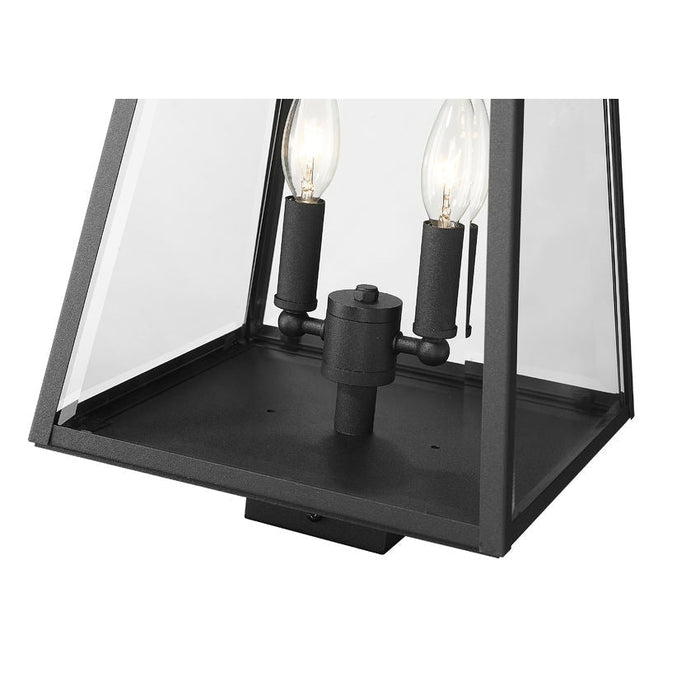 Z-Lite Broughton Black 2 Light Outdoor Post Mount Fixture 521PHMS-BK