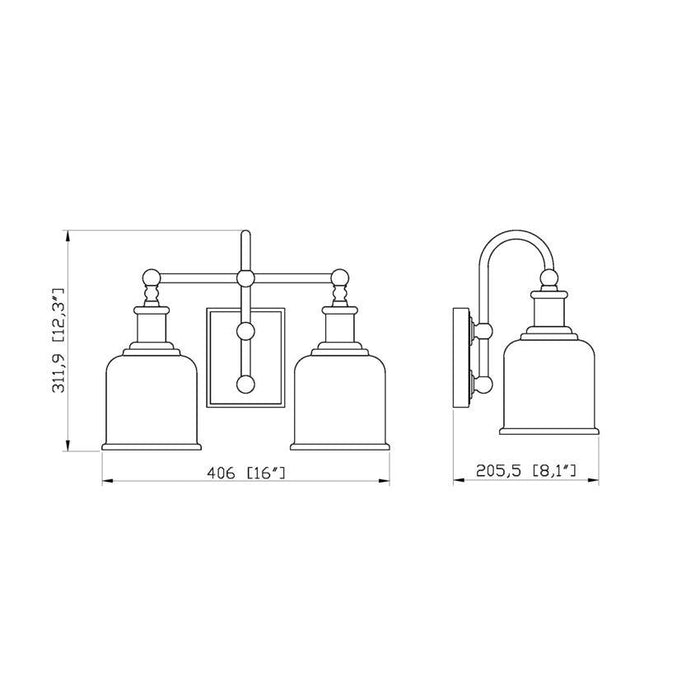 Z-Lite Bryant Chrome Vanity 734-2V-CH | theLightShop