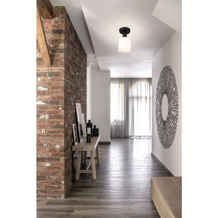 Z-Lite Bryant Matte Black 1 Light Flushmount 733F1-MB | theLightShop