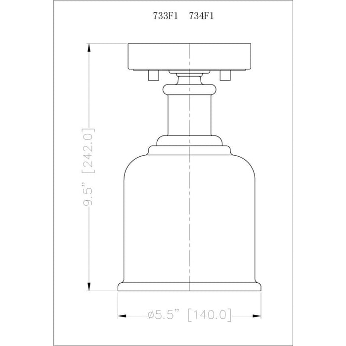 Z-Lite Bryant Matte Black 1 Light Flushmount 733F1-MB | theLightShop