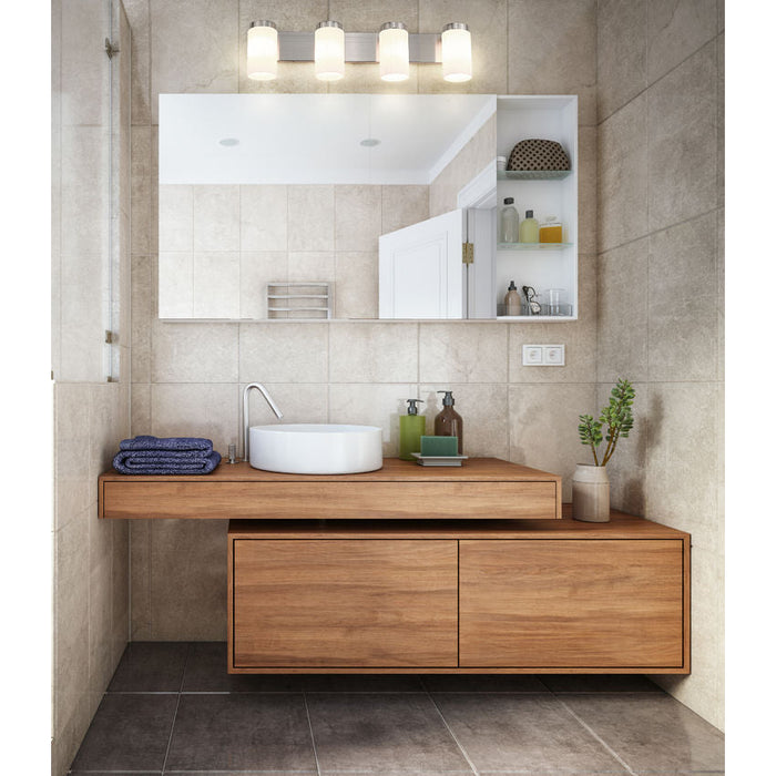 Z-Lite Burk Vanity Brushed Nickel 4 Light 746-4V-BN | theLightShop