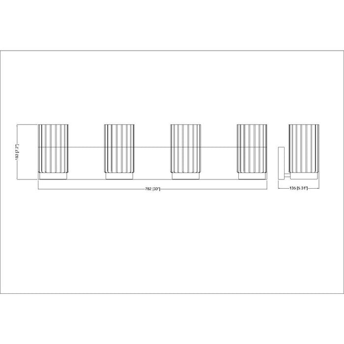 Z-Lite Burk Vanity Brushed Nickel 4 Light 746-4V-BN | theLightShop