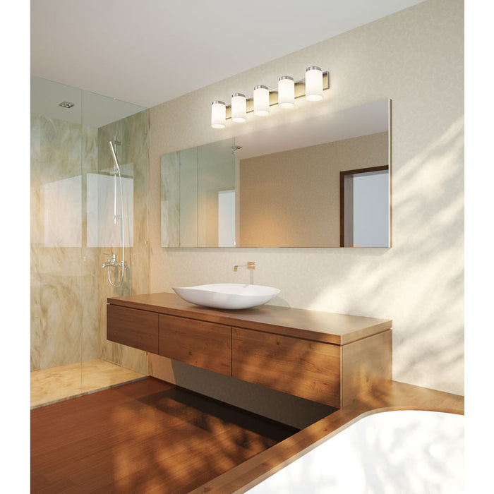 Z-Lite Burk Vanity Brushed Nickel 5 Light 746-5V-BN | theLightShop
