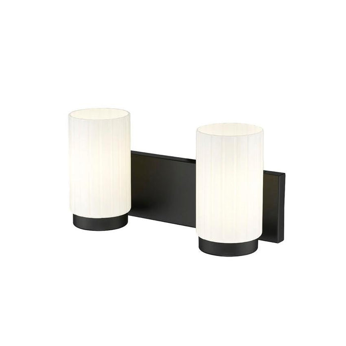 Z-Lite Burk Vanity Matte Black 2 Light 746-2V-MB | theLightShop