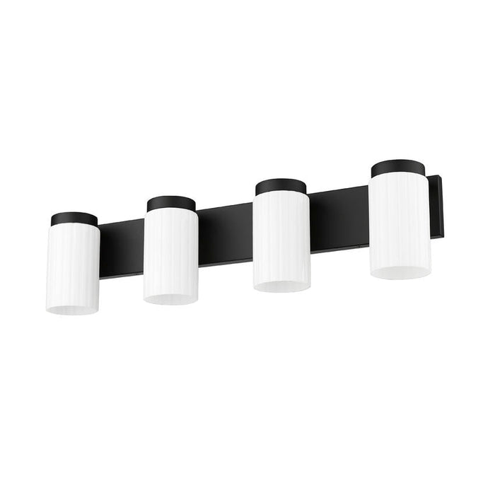 Z-Lite Burk Vanity Matte Black 4 Light 746-4V-MB | theLightShop
