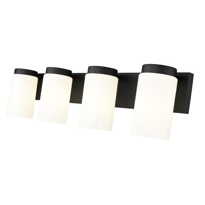 Z-Lite Burk Vanity Matte Black 4 Light 746-4V-MB | theLightShop
