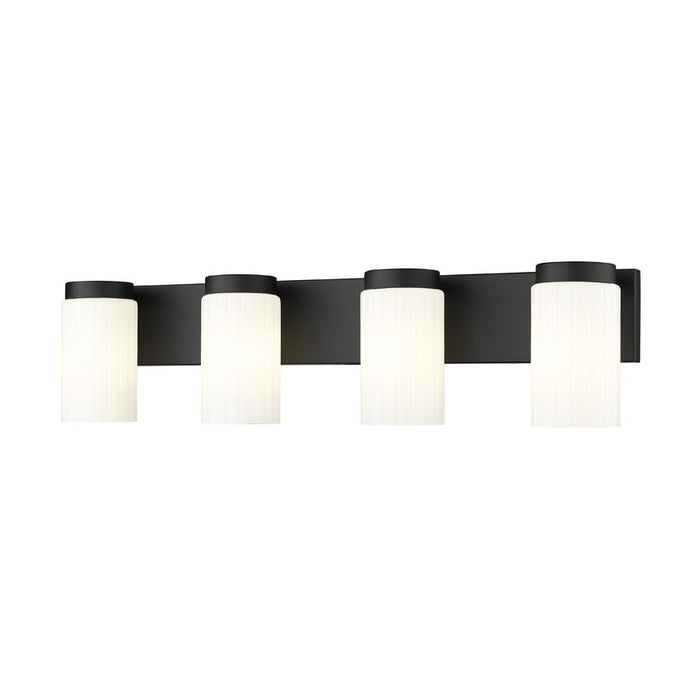 Z-Lite Burk Vanity Matte Black 4 Light 746-4V-MB | theLightShop