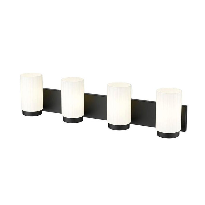 Z-Lite Burk Vanity Matte Black 4 Light 746-4V-MB | theLightShop