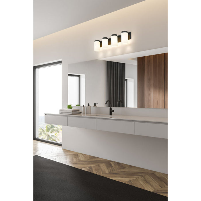 Z-Lite Burk Vanity Matte Black 4 Light 746-4V-MB | theLightShop