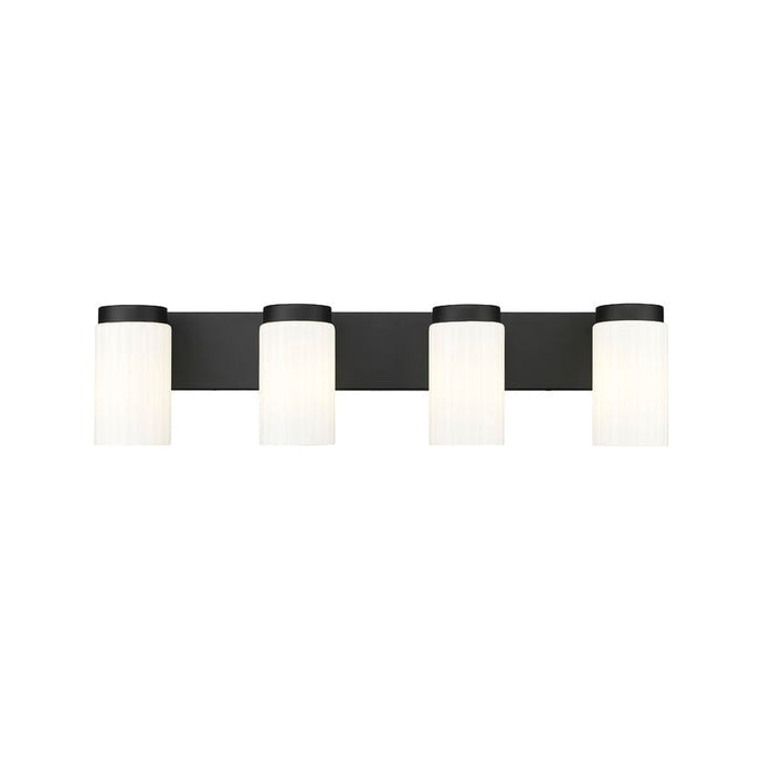 Z-Lite Burk Vanity Matte Black 4 Light 746-4V-MB | theLightShop
